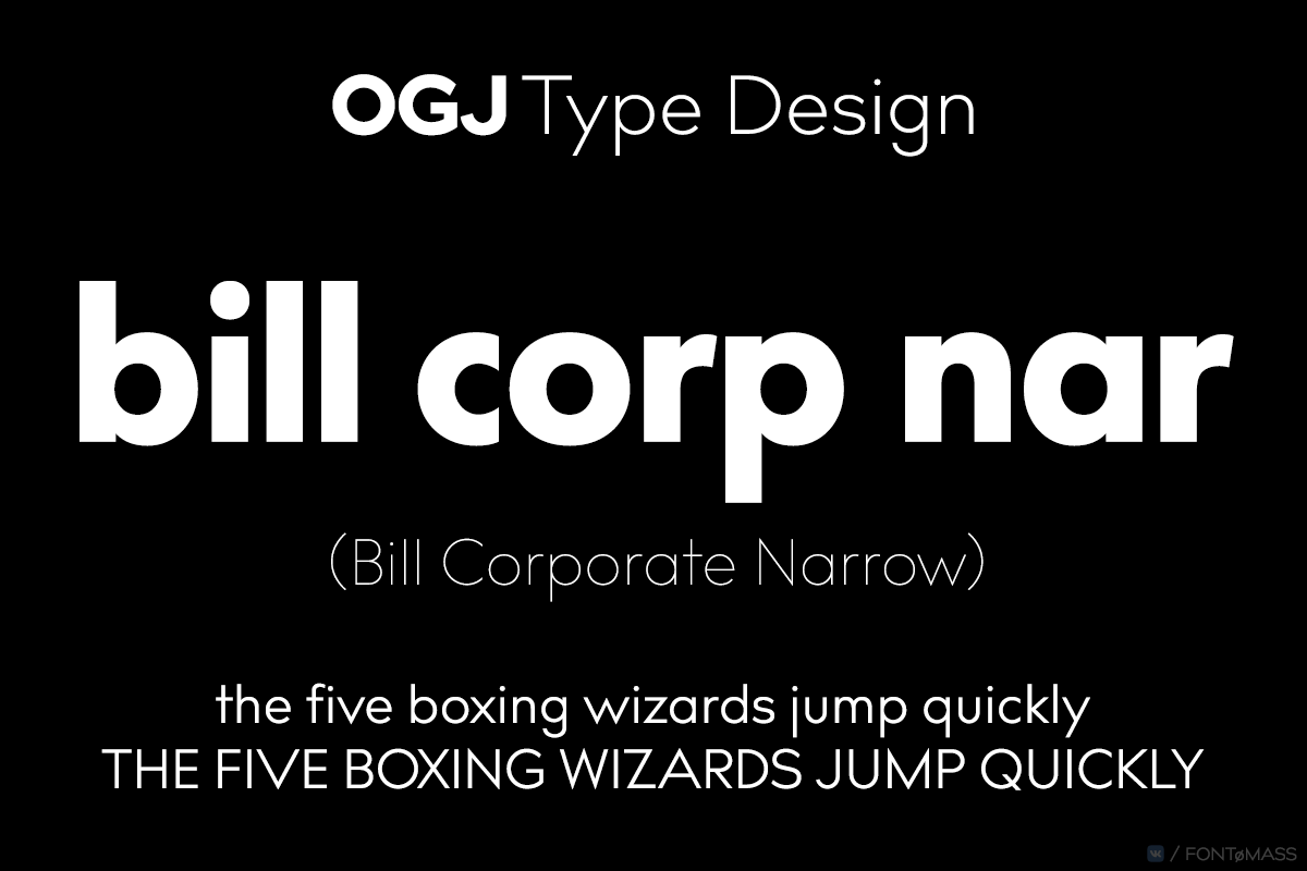 Пример шрифта Bill Corporate Narrow #1